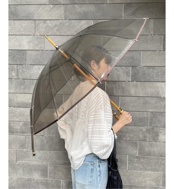 journal standard L'essage「《追加》TRADITIONAL WEATHERWEAR CLEAR UMBRELLA BAMBOO 傘」|傘|ブラウン