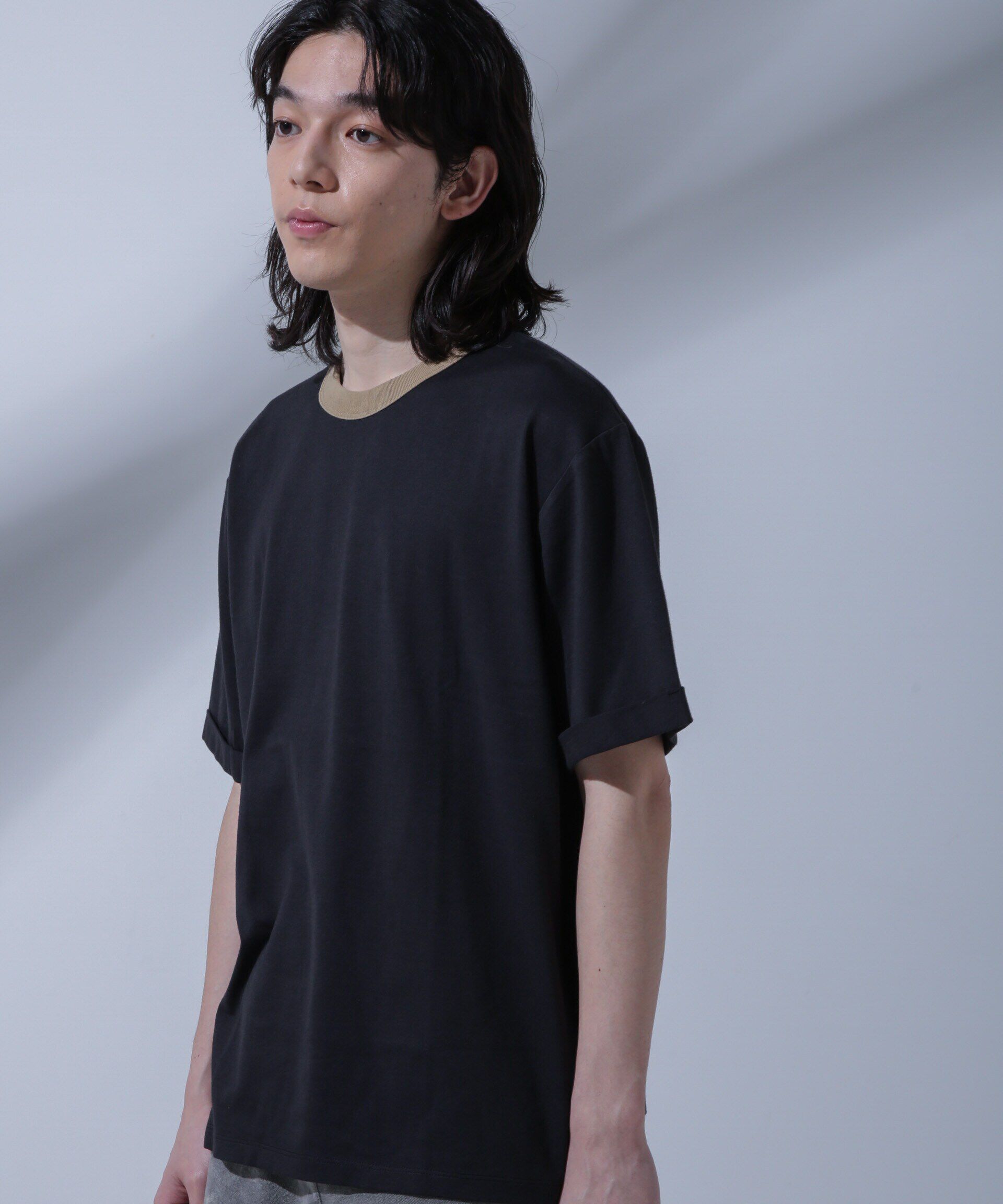 nano･universe「Anti Soaked 汗染み防止 リンガーネックTシャツ」|Tシャツ・カットソー|
