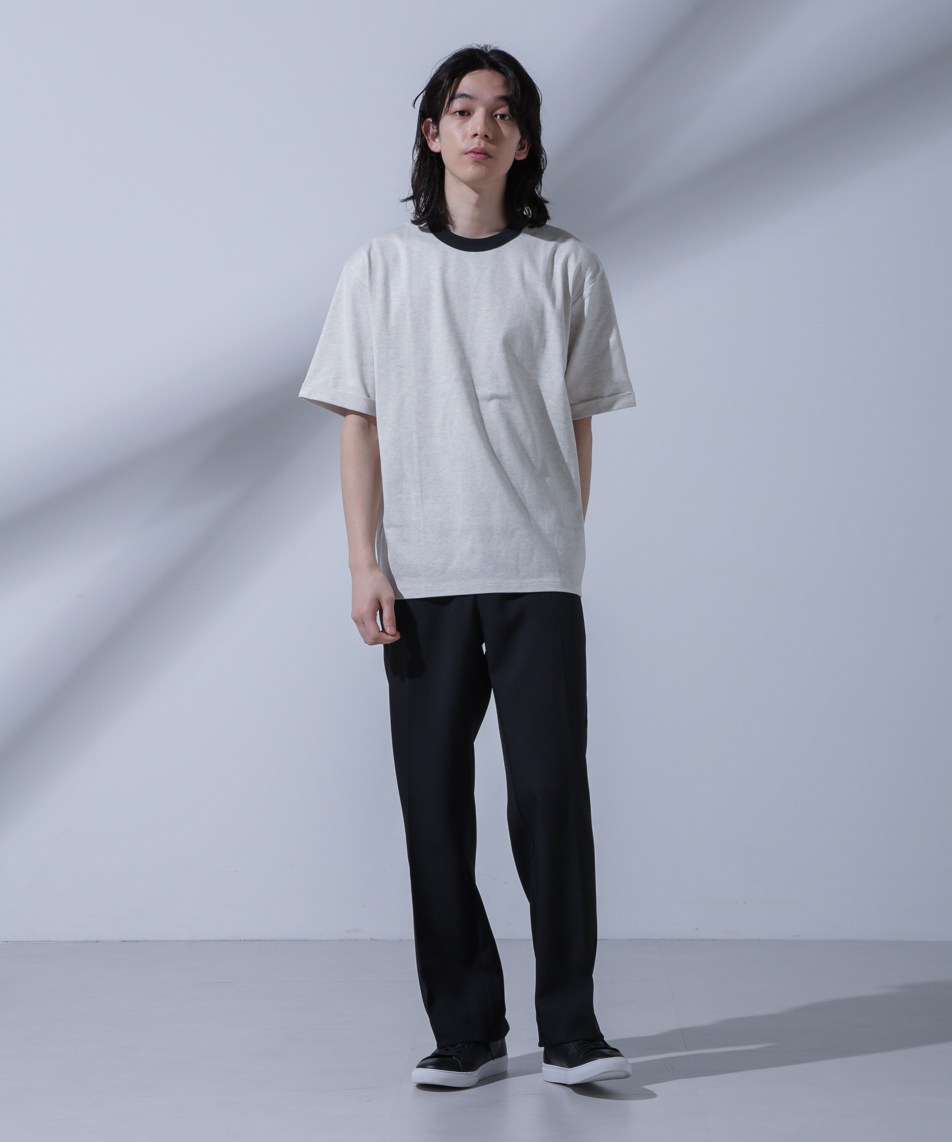 nano･universe「Anti Soaked 汗染み防止 リンガーネックTシャツ」|Tシャツ・カットソー|オートミール3