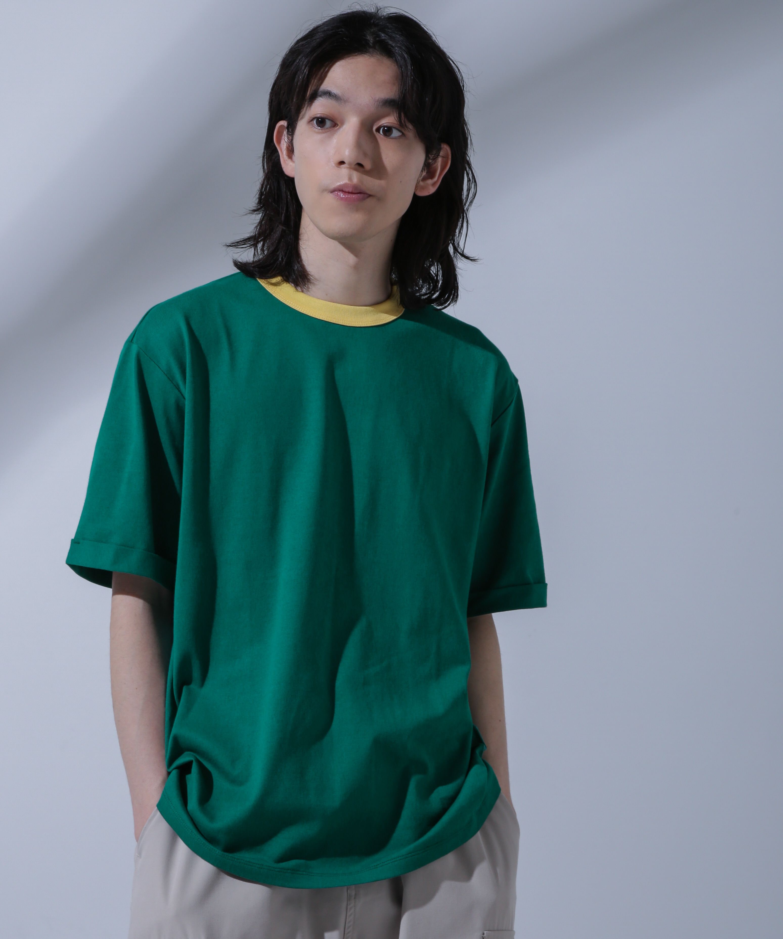 nano･universe「Anti Soaked 汗染み防止 リンガーネックTシャツ」|Tシャツ・カットソー|