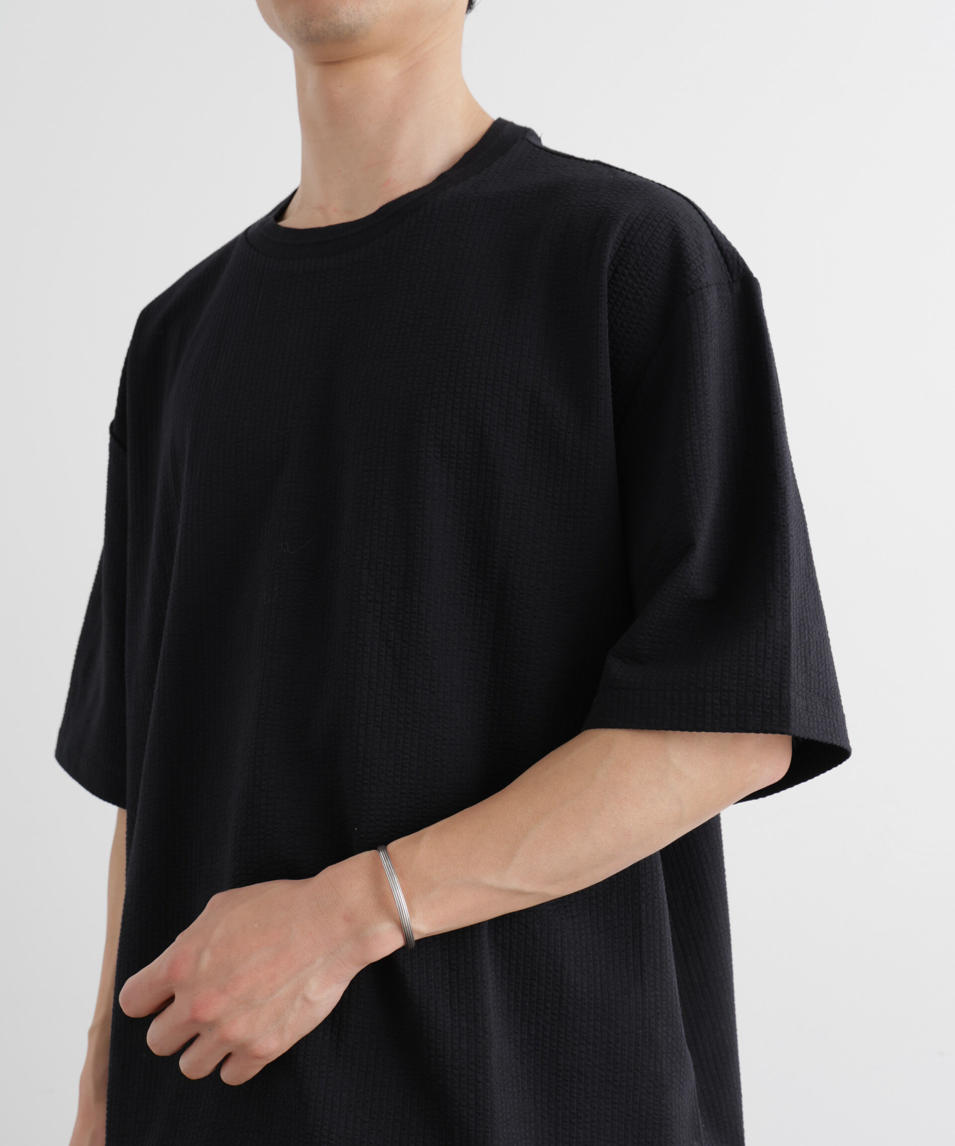 nano･universe「シルケットサッカーワイドTシャツ 半袖」|Tシャツ・カットソー|
