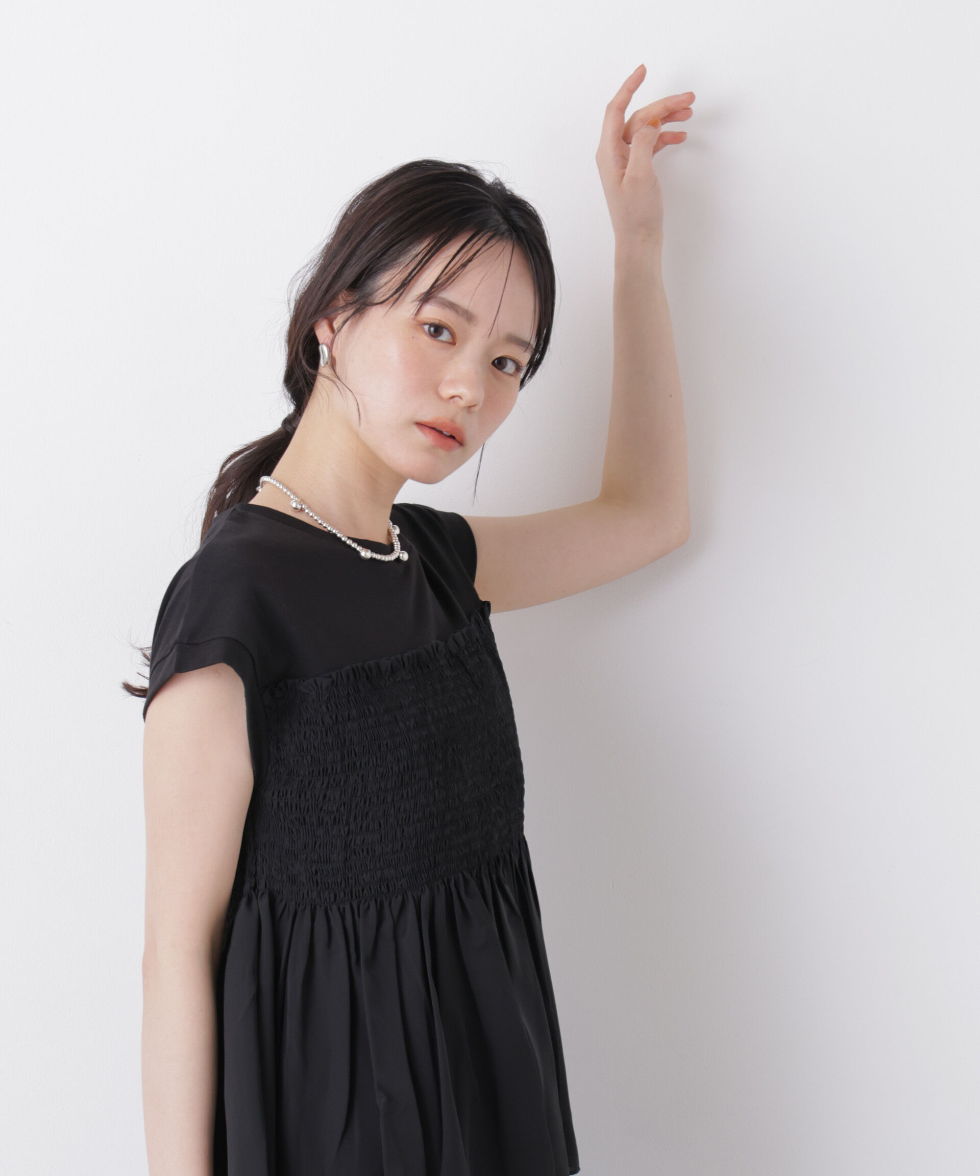nano･universe「シャーリングビスチェドッキングカットトップス」|Tシャツ・カットソー|