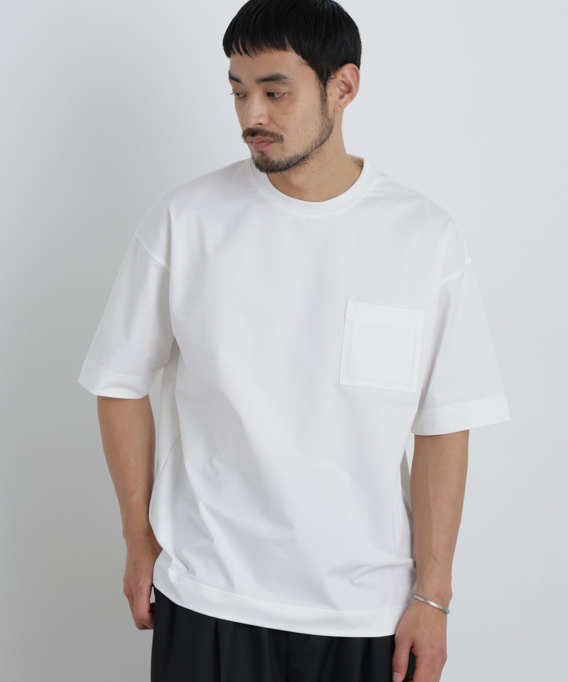 NANO universe「テックポケットTシャツ 半袖」|Tシャツ・カットソー|ホワイト