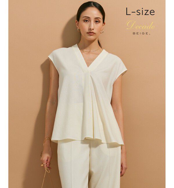 BEIGE,「【L-size】CAROLE / ペプラムブラウス」|シャツ・ブラウス|Ecru