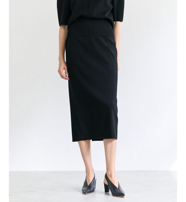 BEIGE,「【人気シリーズ】LAURA / ドライタッチ ストレッチニットスカート」|スカート|Black