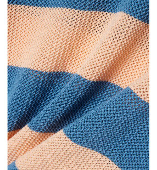 LACOSTE「ファットボーダーメッシュニットポロシャツ」|ニット・セーター|