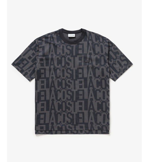 LACOSTE「クールマックスブランドネームロゴ総柄Tシャツ」|Tシャツ・カットソー|チャコール
