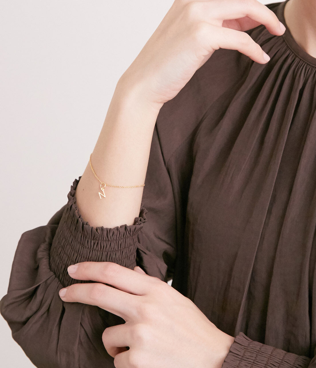SALON adam et rope'「【SALONオリジナルBOX付き】14KGFあずきチェーンブレスレット」|ブレスレット・バングル|