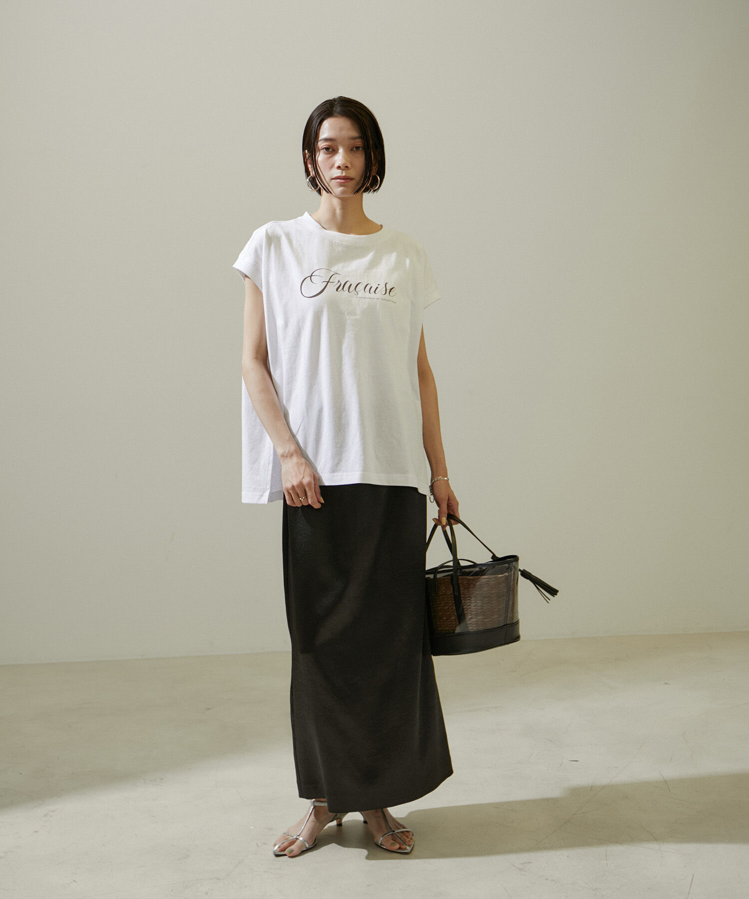 SALON adam et rope'「シャイニーナロースカート【洗える】」|スカート|