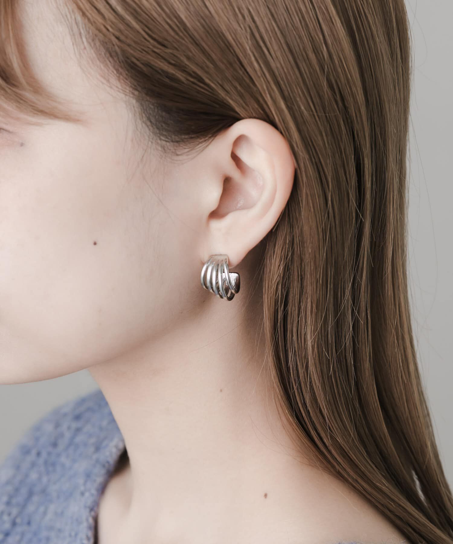 SMELLY「ステンレスメタルラインピアス」|ピアス|