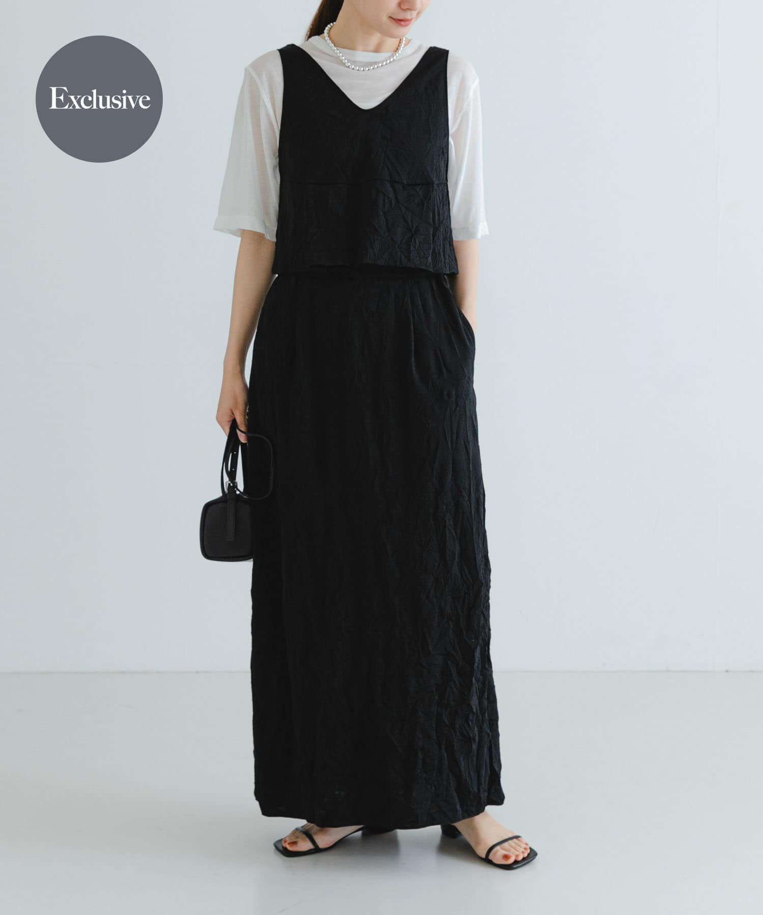 URBAN RESEARCH「『別注』GGG&times;URBAN RESEARCH　ワッシャースカート」|スカート|ブラック