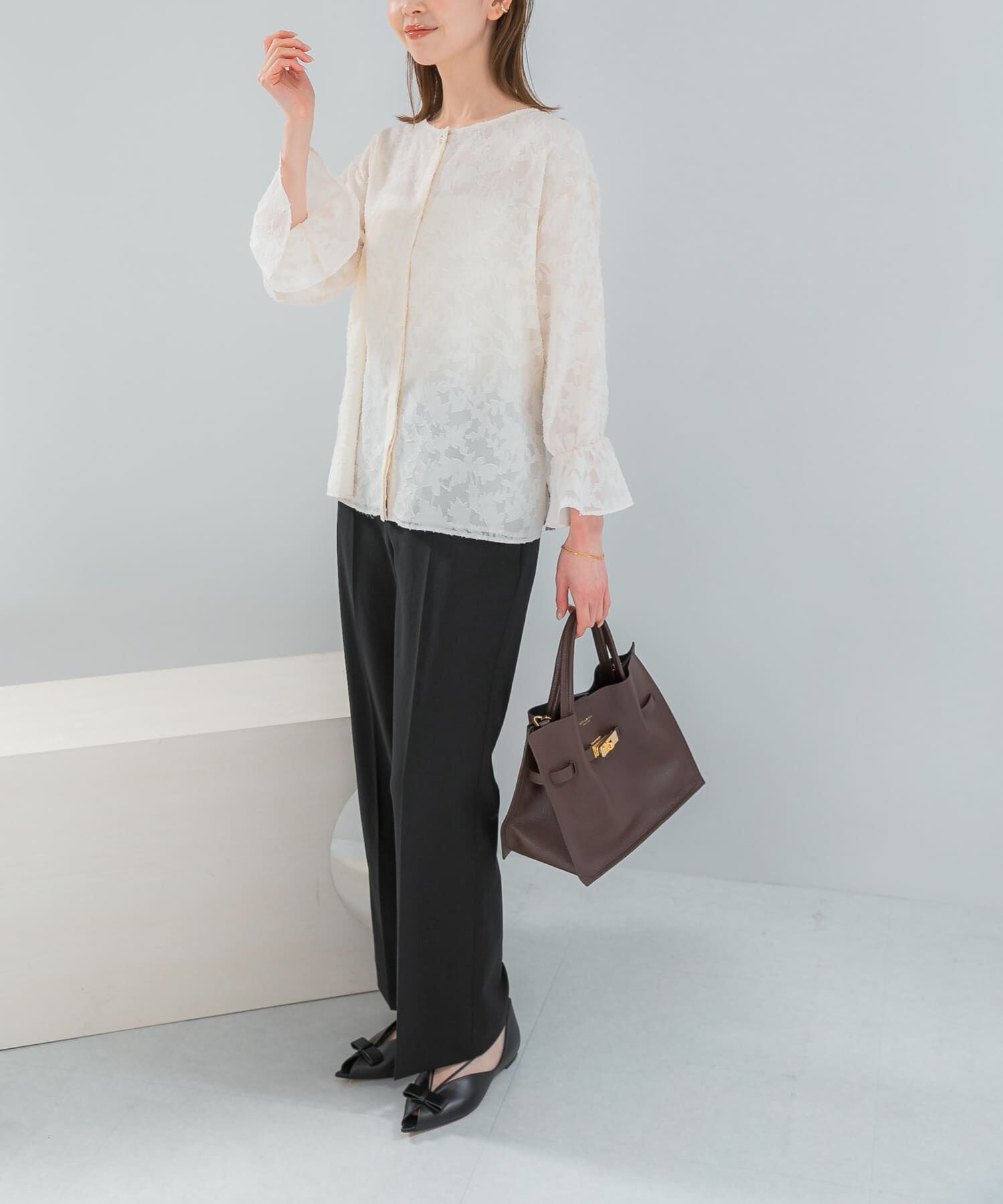 URBAN RESEARCH ROSSO「『WEB限定』ジャガードブラウス」|シャツ・ブラウス|