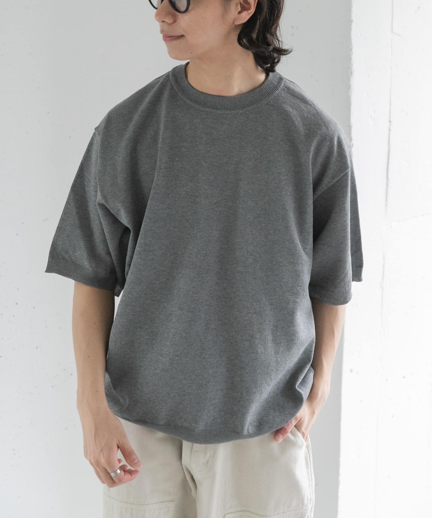 URBAN RESEARCH DOORS「FORK&SPOON　クルーネックニットTシャツ」|ニット・セーター|