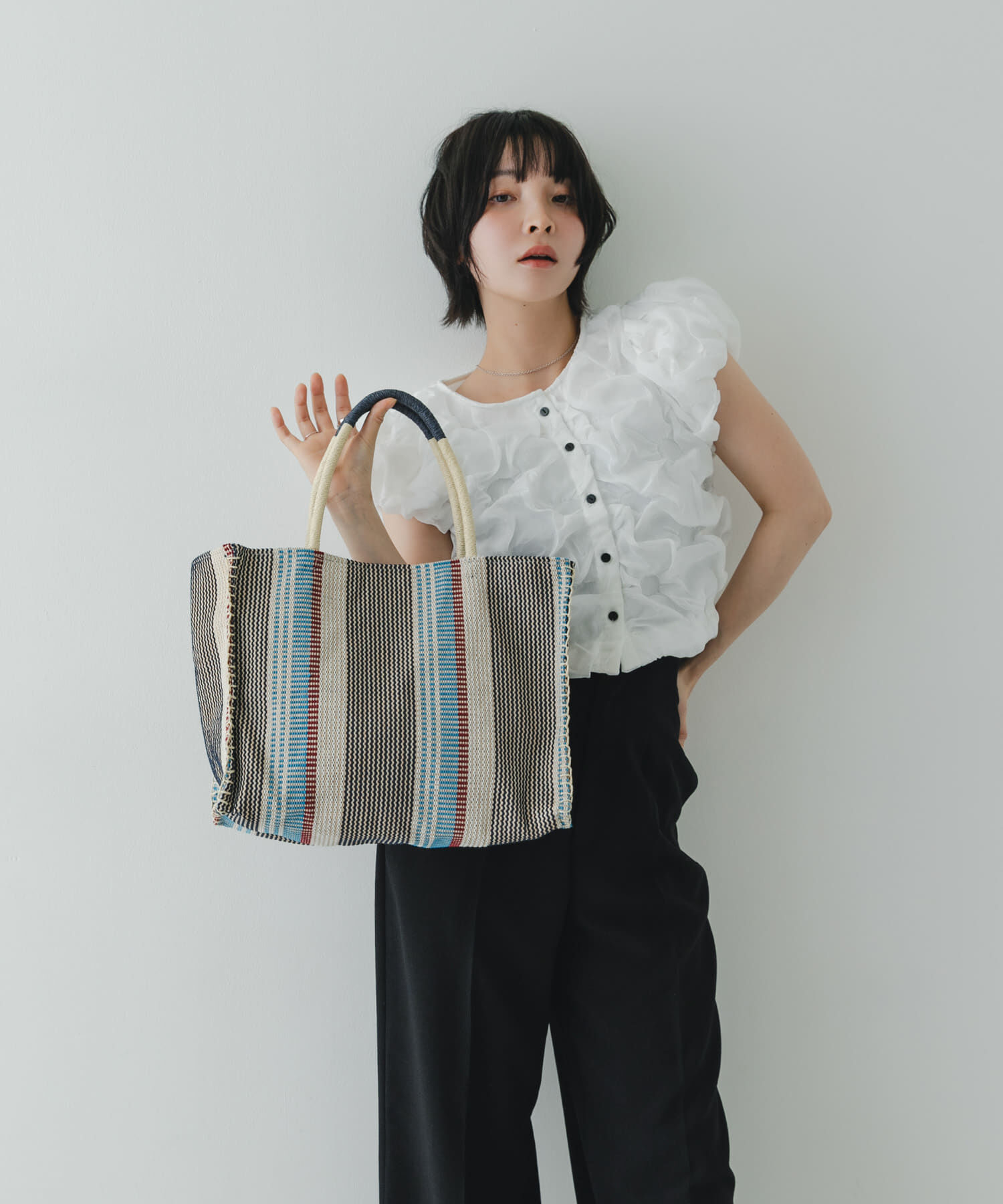 RODE SKO「ストライプ編み込みトートバッグ」|トートバッグ|