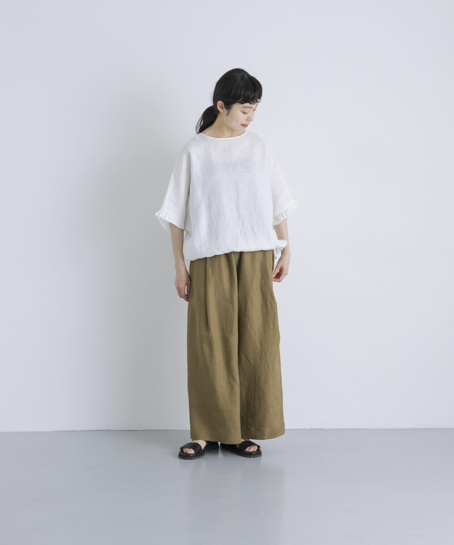 かぐれ「カラーリネンクロップドパンツ」|その他|