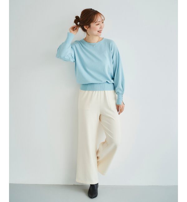 le.coeur blanc「パールスリーブニットプルオーバー」|ニット・セーター|