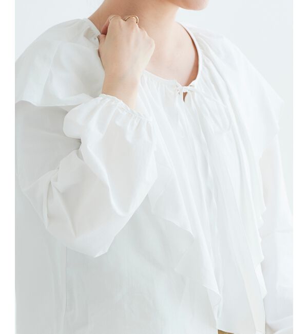 le.coeur blanc「《WEB限定アイテム》ラッフルカラーリボンブラウス」|シャツ・ブラウス|
