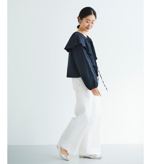 le.coeur blanc「《WEB限定アイテム》ラッフルカラーリボンブラウス」|シャツ・ブラウス|