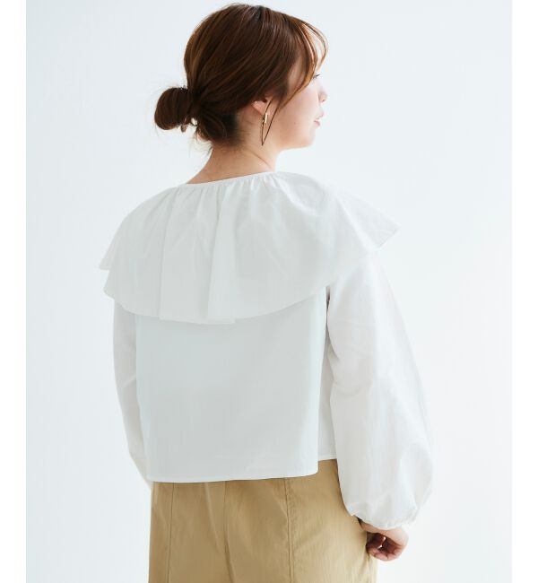 le.coeur blanc「《WEB限定アイテム》ラッフルカラーリボンブラウス」|シャツ・ブラウス|