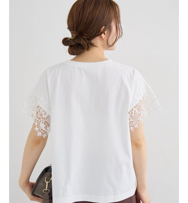  「レースドッキングカットソー」|Tシャツ・カットソー|