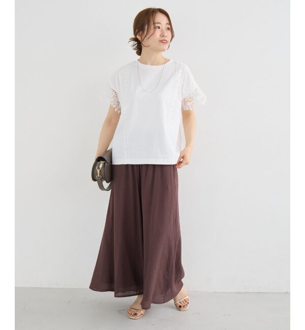  「レースドッキングカットソー」|Tシャツ・カットソー|