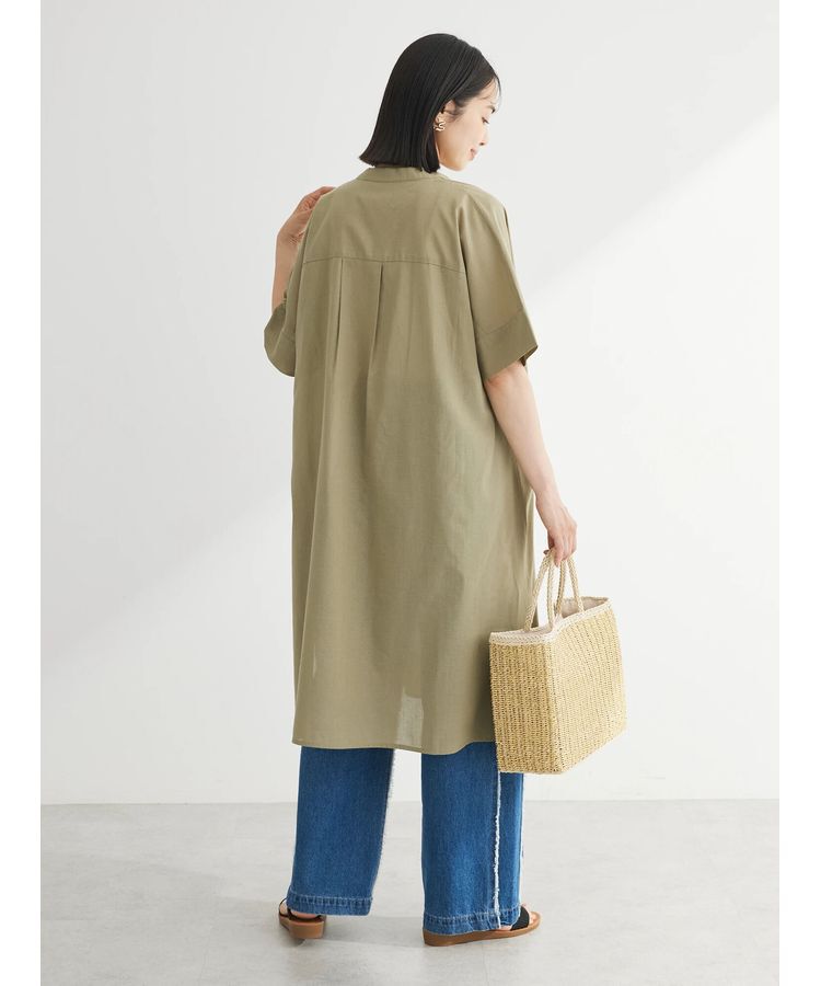 Green Parks「綿麻混スキッパーミニワンピース」|ワンピース|
