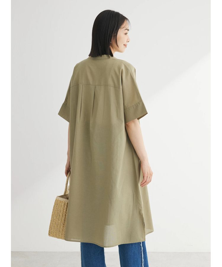Green Parks「綿麻混スキッパーミニワンピース」|ワンピース|