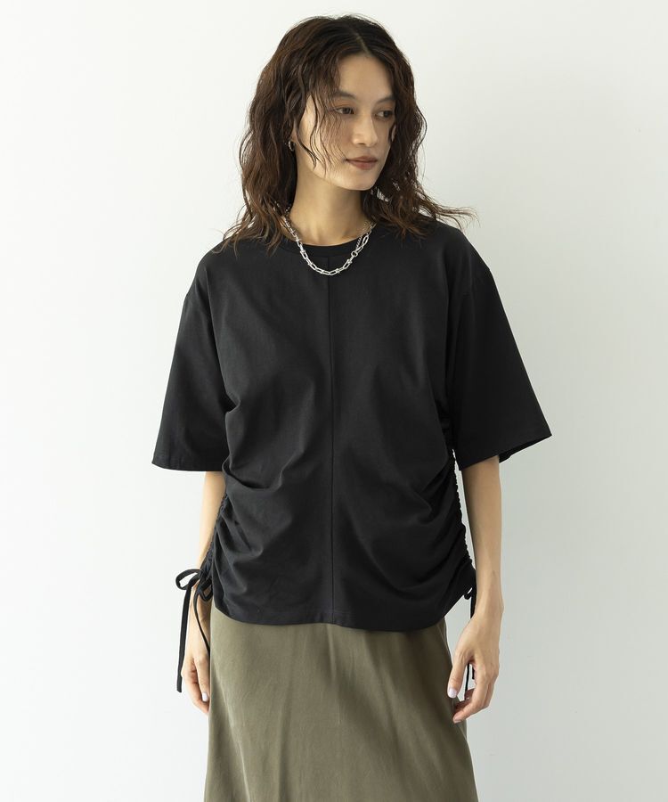 GARAGE OF GOOD CLOTHING「脇ドロストハーフスリーブプルオーバー」|Tシャツ・カットソー|Black