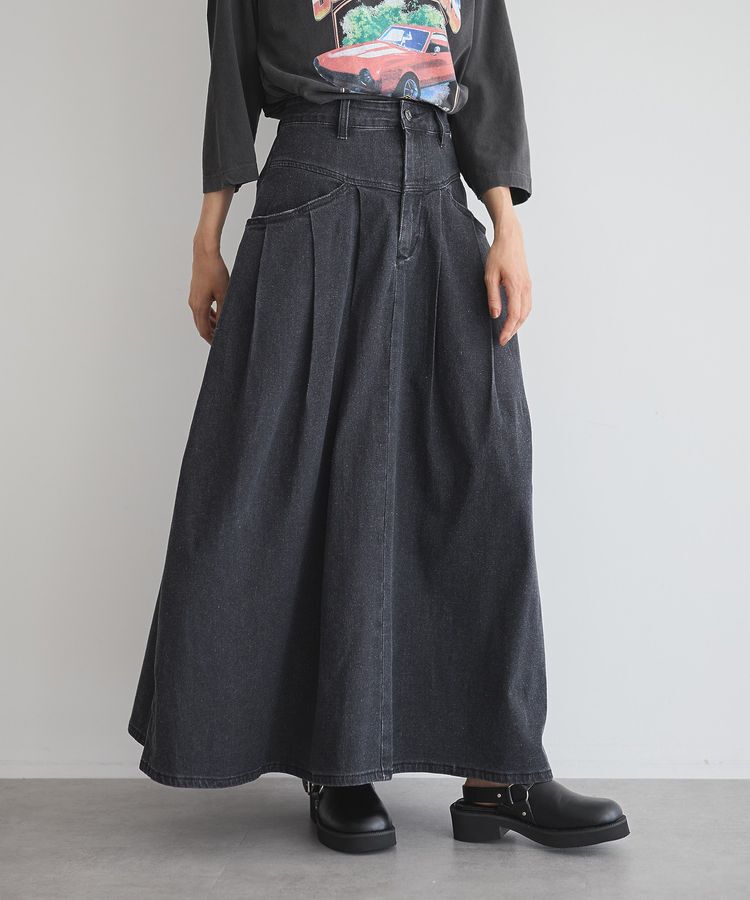 GARAGE OF GOOD CLOTHING「ボリュームタックデニムスカート」|スカート|