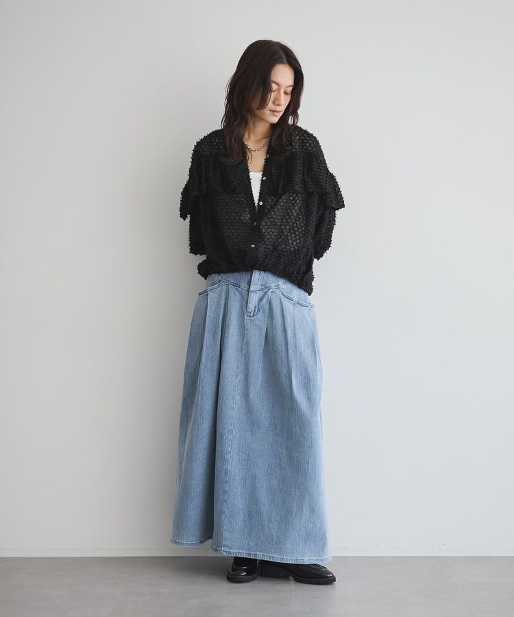 GARAGE OF GOOD CLOTHING「ボリュームタックデニムスカート」|スカート|