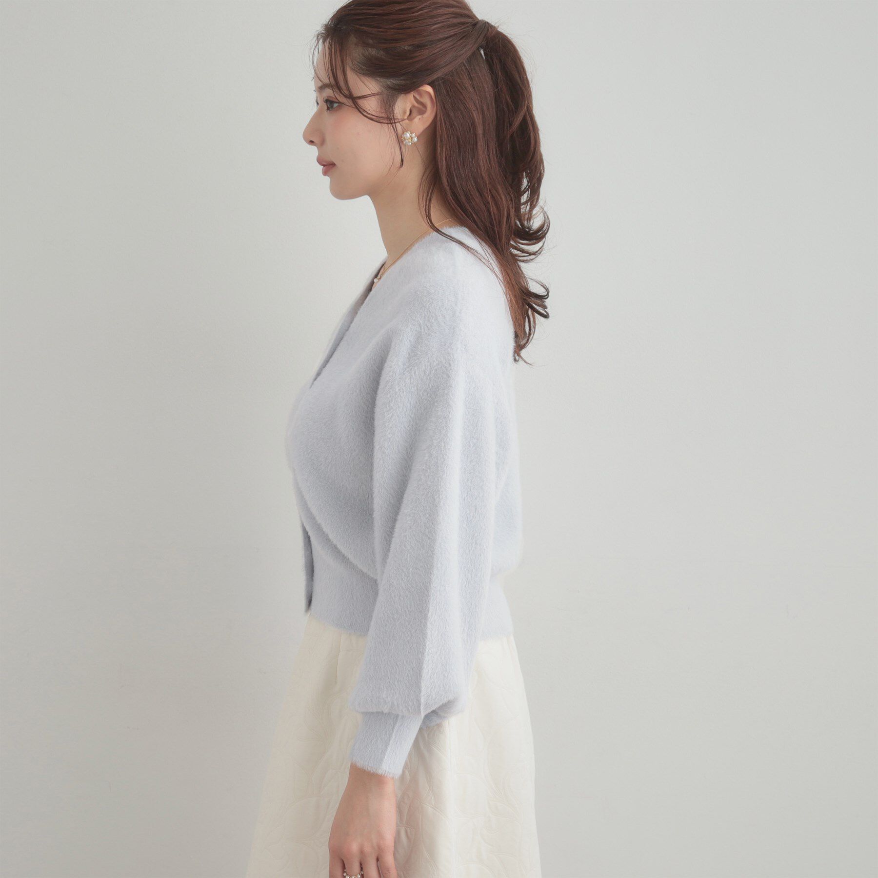 Couture broach「【前後2WAY】Springフェザーカーデトップス」|カーディガン|