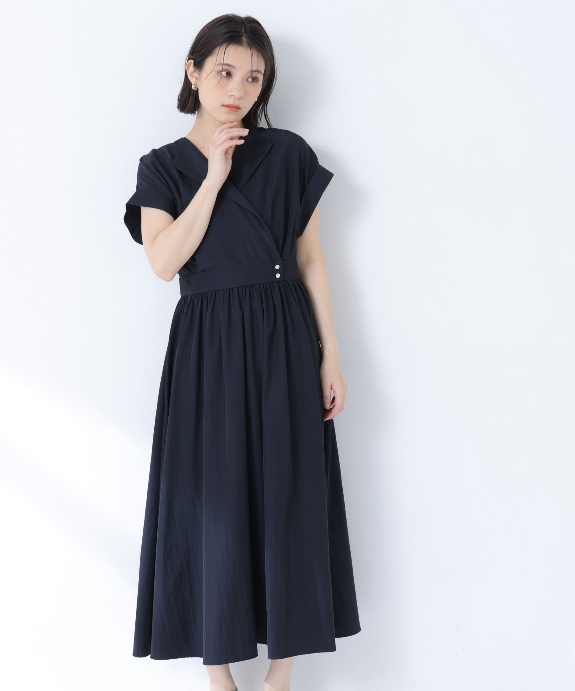  「開襟フレンチワンピース」|ワンピース|