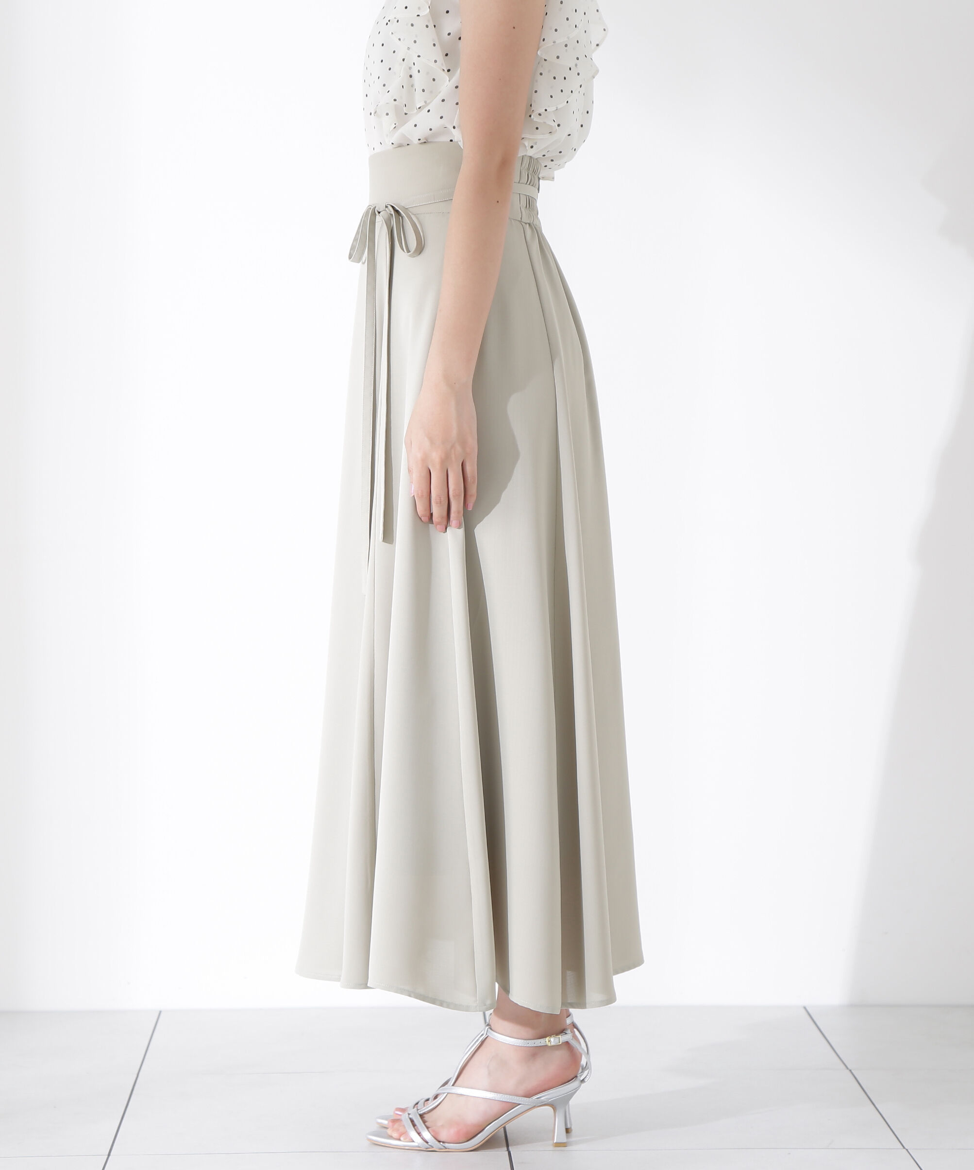 PROPORTION BODY DRESSING「リボン付きロングフレアスカート」|スカート|