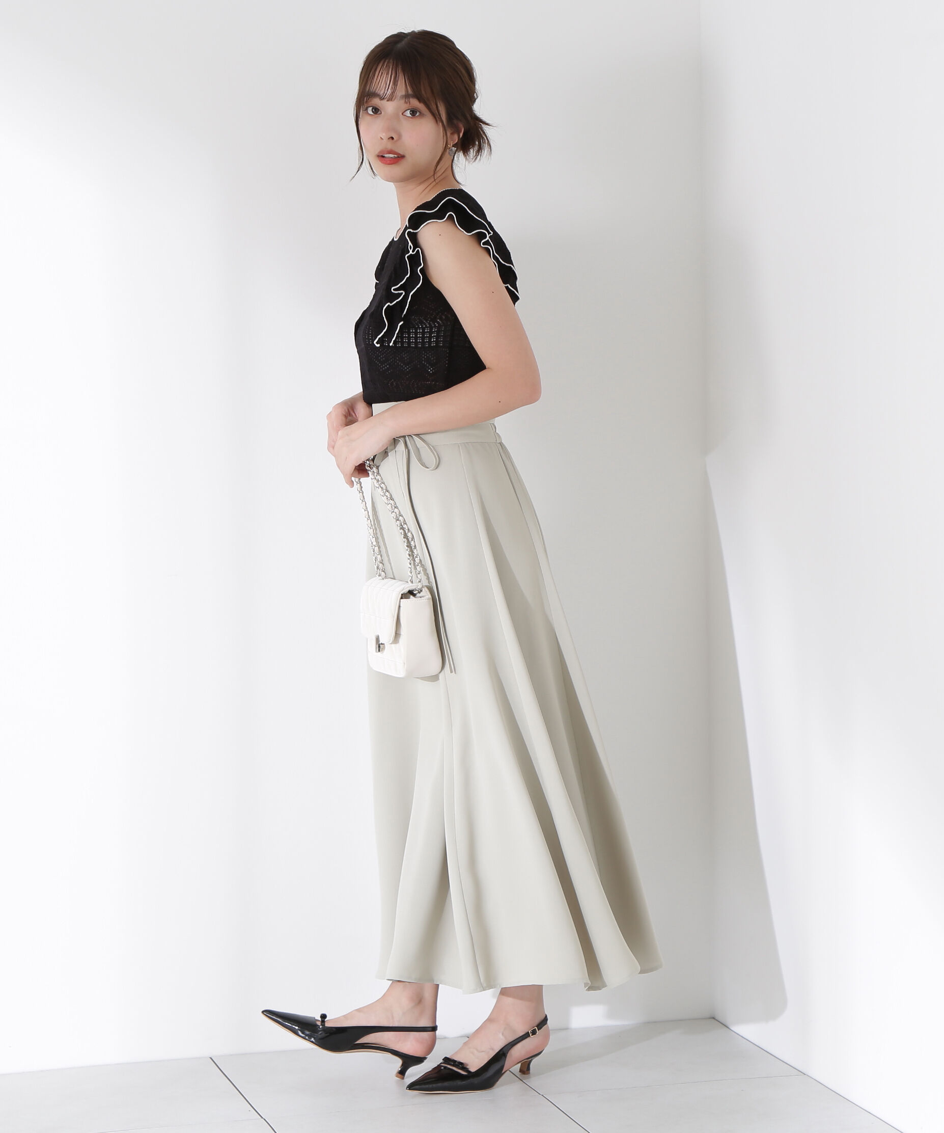 PROPORTION BODY DRESSING「リボン付きロングフレアスカート」|スカート|
