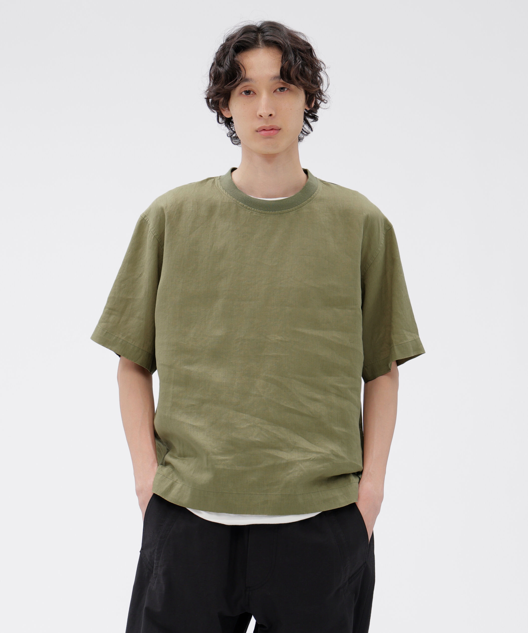 MARGARET HOWELL「LIGHTWEIGHT LINEN SHIRT」|シャツ・ブラウス|KHAKI
