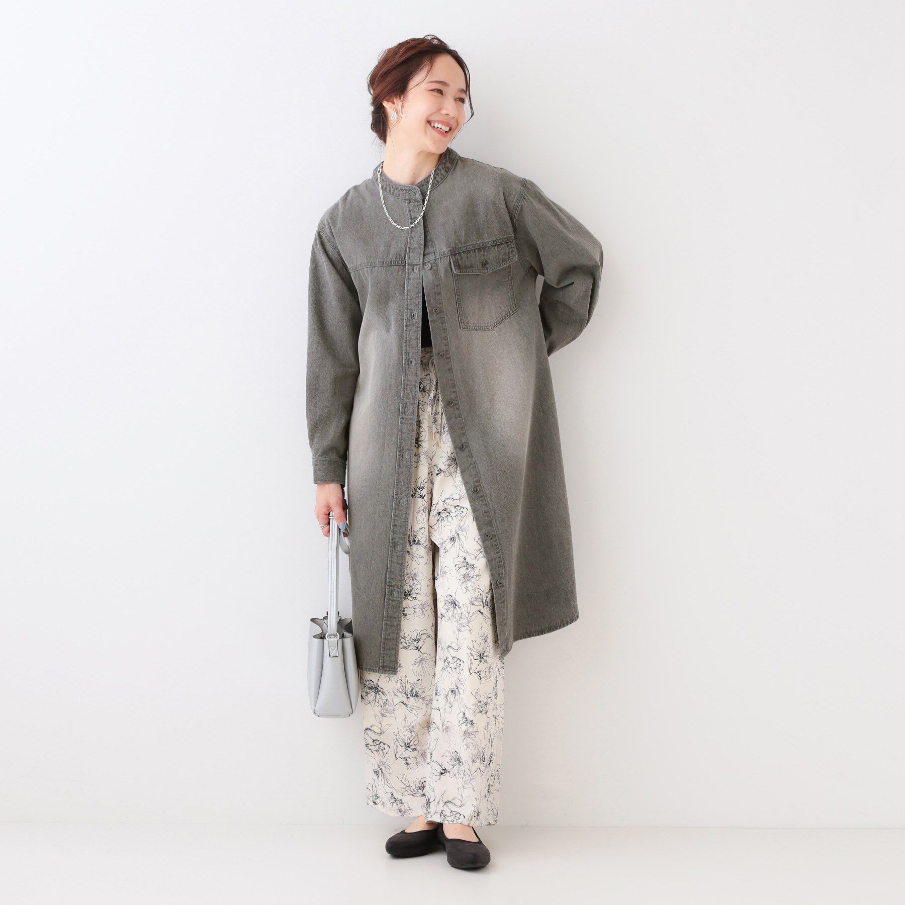 SHOO･LA･RUE「【洗える/体型カバー】デニム シャツワンピース」|ワンピース|