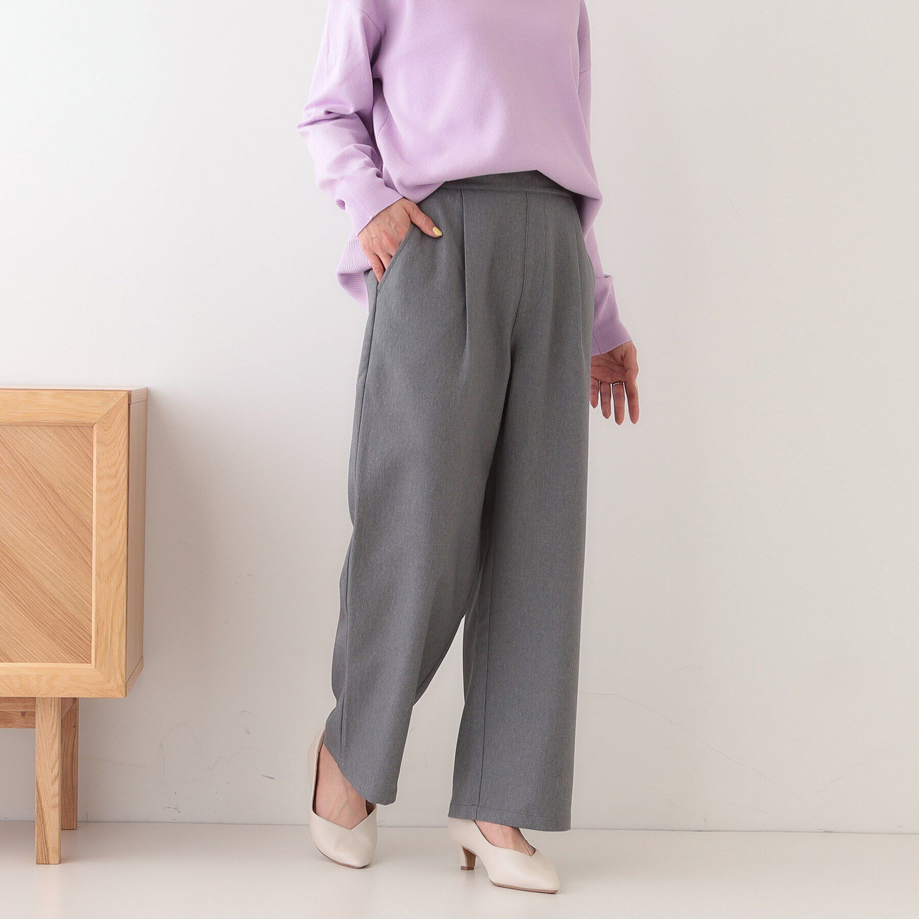 SHOO･LA･RUE「【洗える/S-LL】大人のきれいめスタイルに ワイドパンツ」|その他|