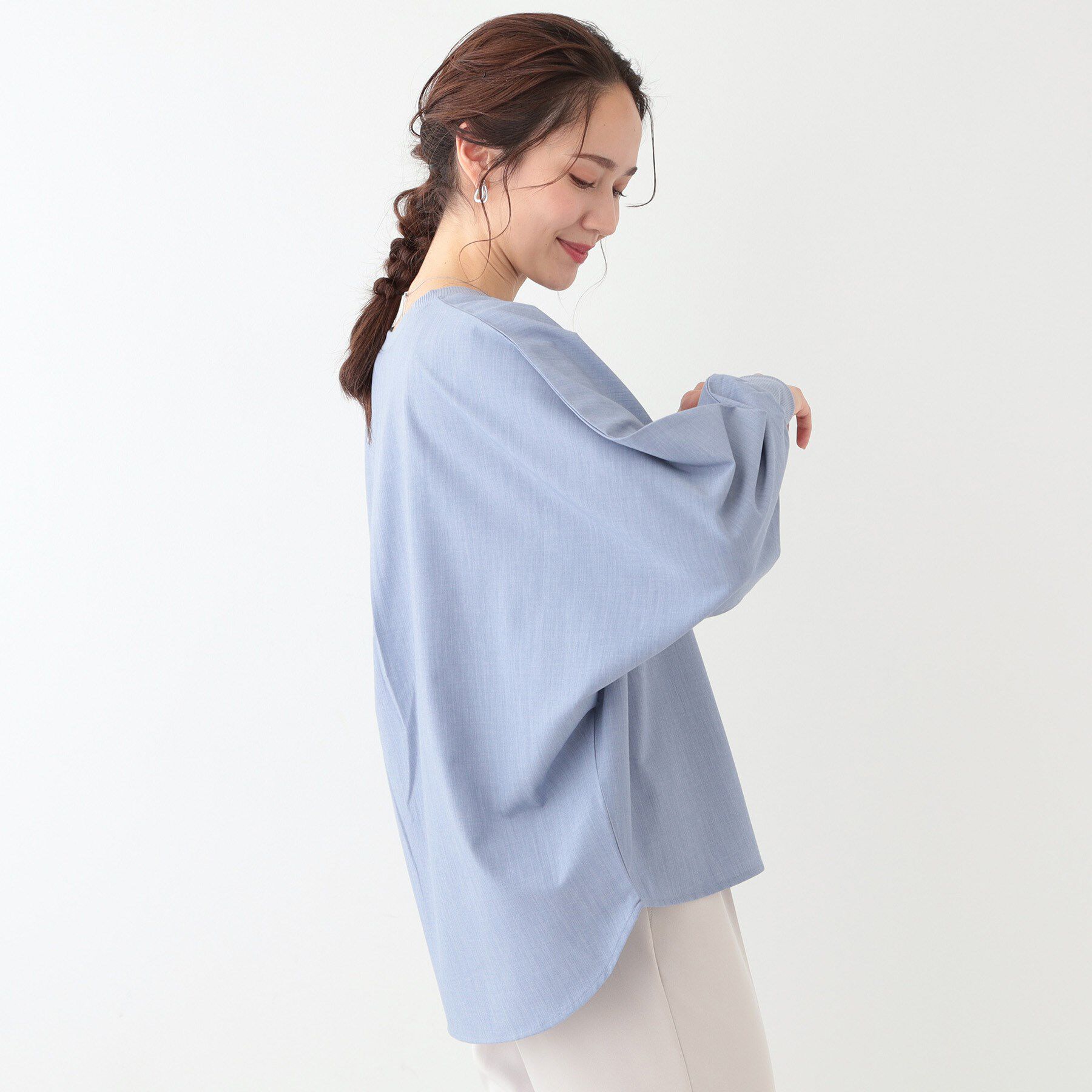 SHOO･LA･RUE「【高レビュー/洗える/洗濯後シワになりにくい/体型カバー】お袖ゆったり さらさらドルマンブラウス」|シャツ・ブラウス|