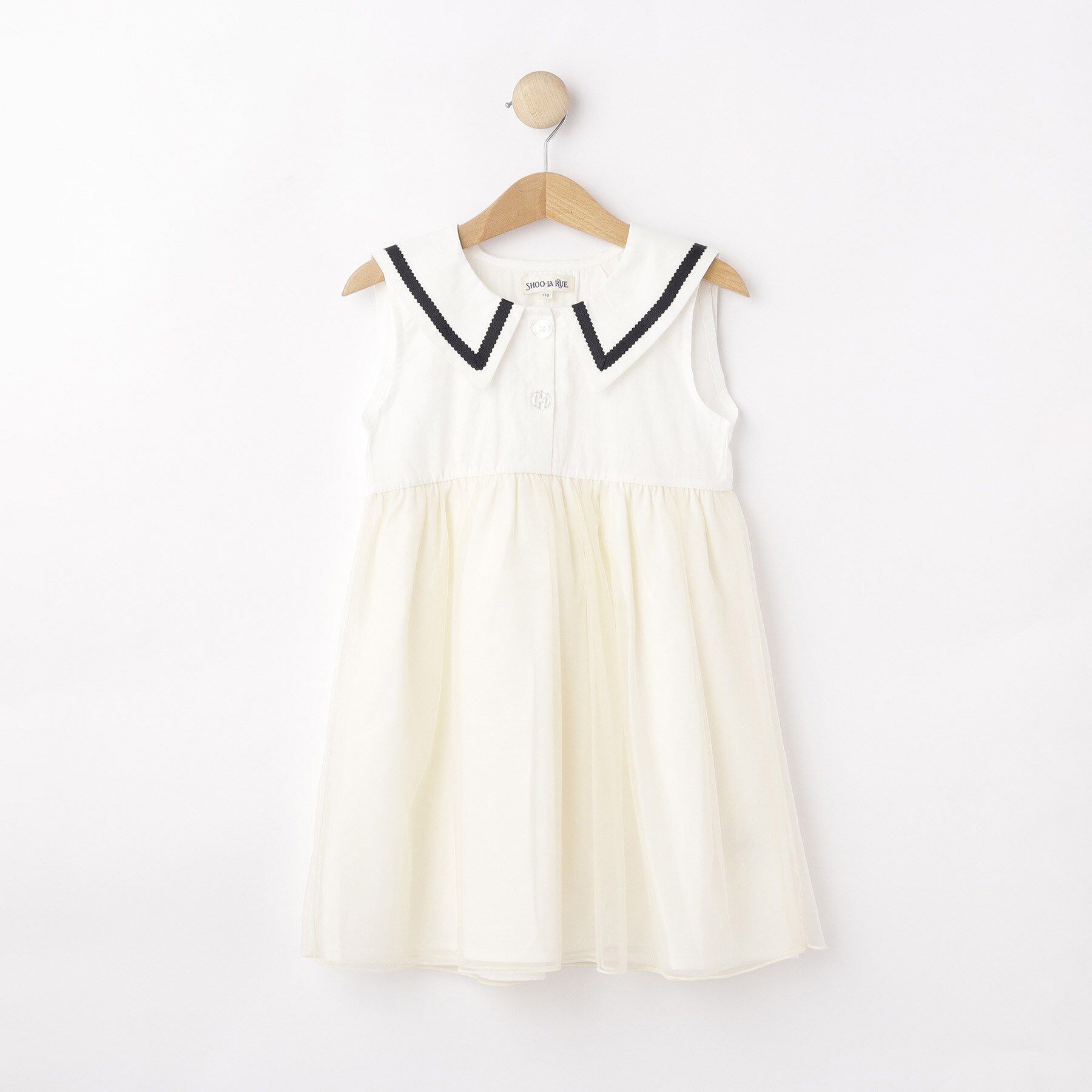 SHOO･LA･RUE「【100-150cm】チュール使いに心躍る セーラーカラーワンピース」|ワンピース|