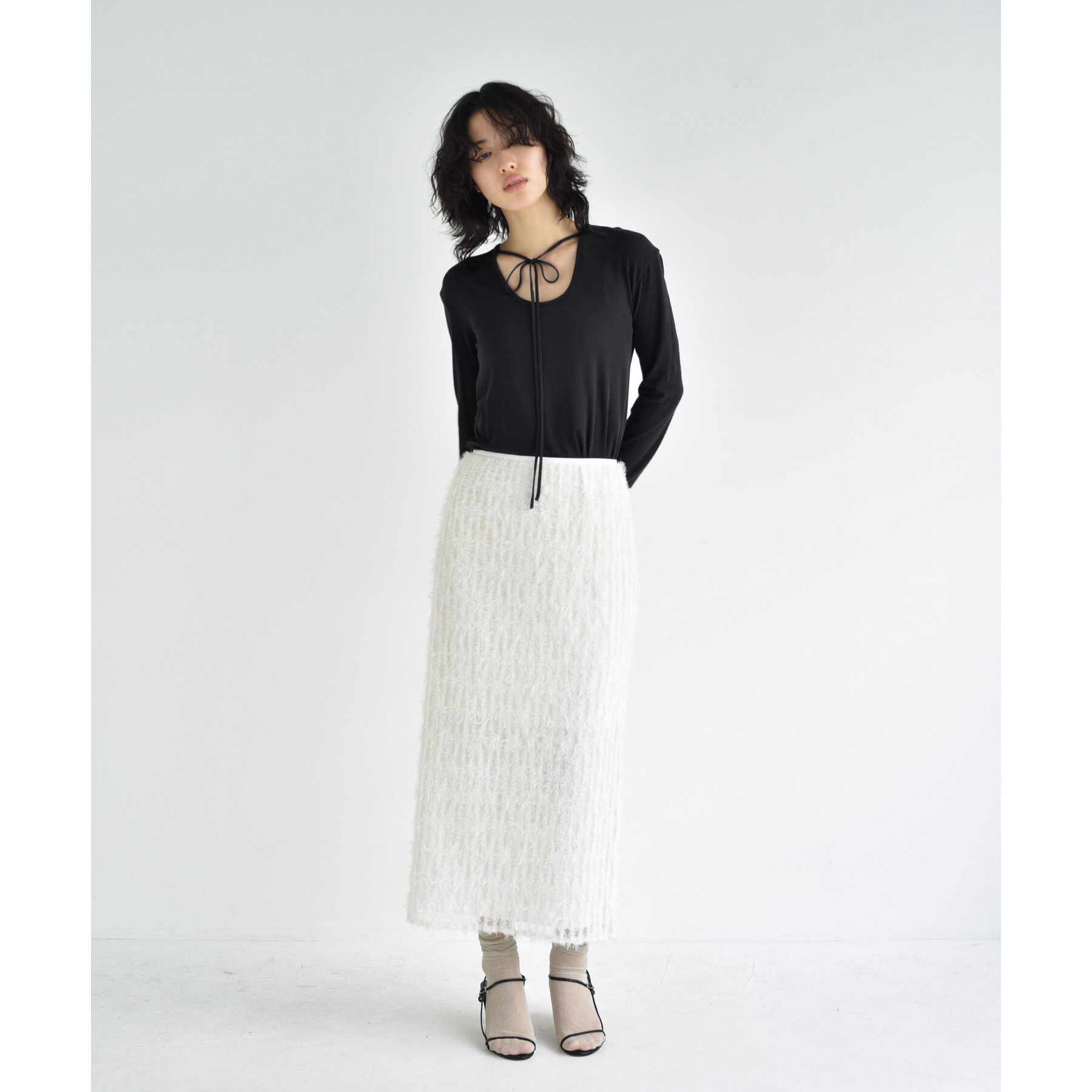 CODE A「front ribbon jersey tops」|Tシャツ・カットソー|