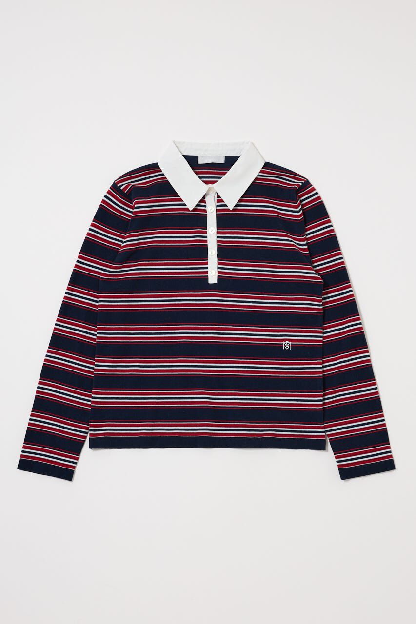 MOUSSY「BORDER POLO KNIT TEE」|ニット・セーター|