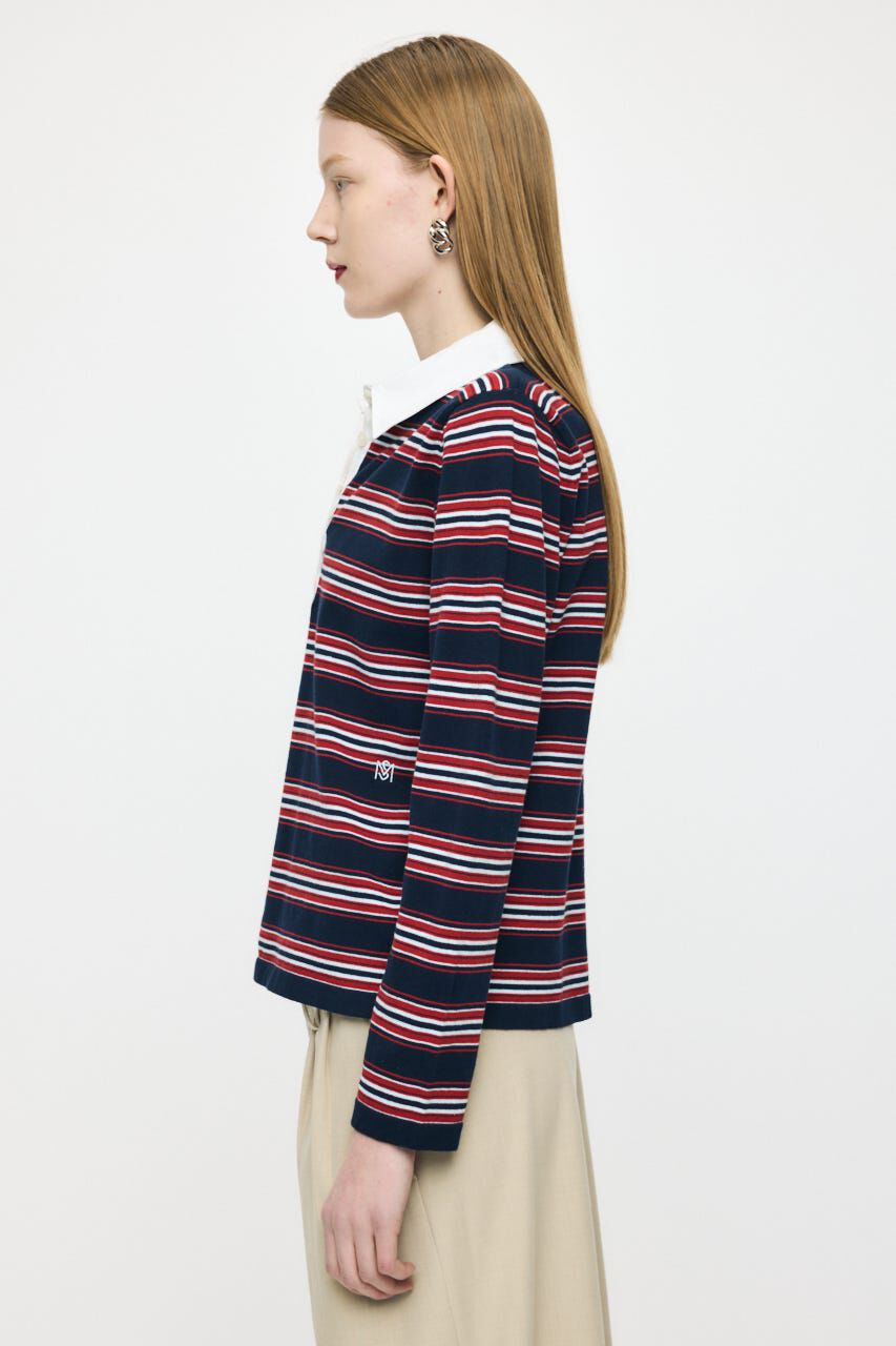 MOUSSY「BORDER POLO KNIT TEE」|ニット・セーター|