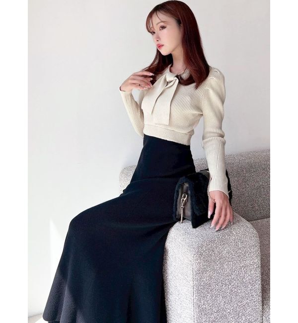 RESEXXY「ボウタイマーメイドニットワンピース」|ワンピース|