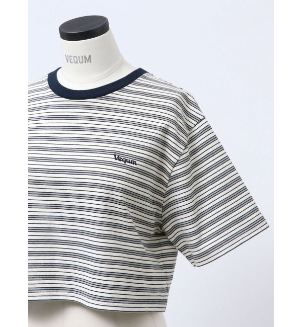EMODA「【VEQUM】HIGH GAUGE BORDER SHORT T SHIRT」|Tシャツ・カットソー|