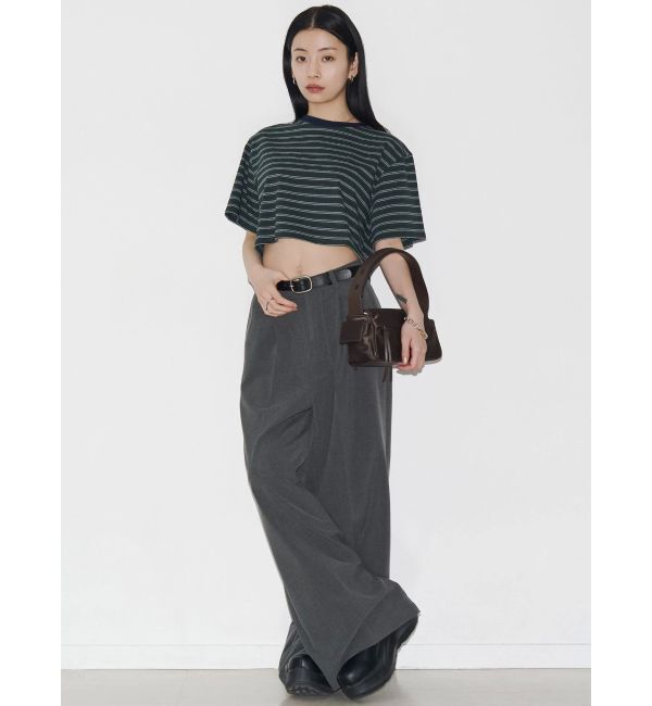 EMODA「【VEQUM】HIGH GAUGE BORDER SHORT T SHIRT」|Tシャツ・カットソー|