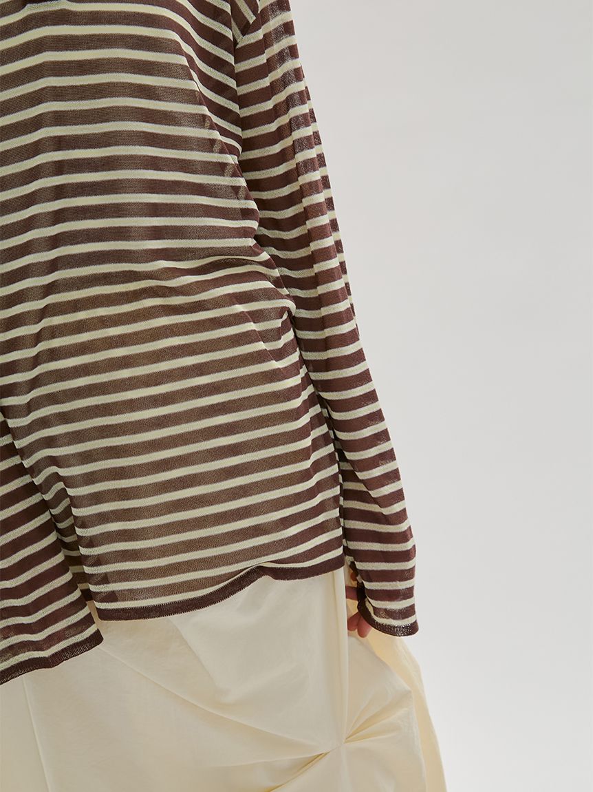 emmi atelier「シアーボーダーポロニット」|ニット・セーター|