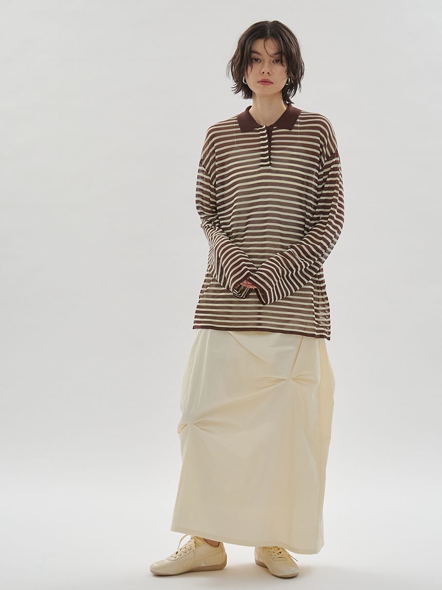 emmi atelier「シアーボーダーポロニット」|ニット・セーター|