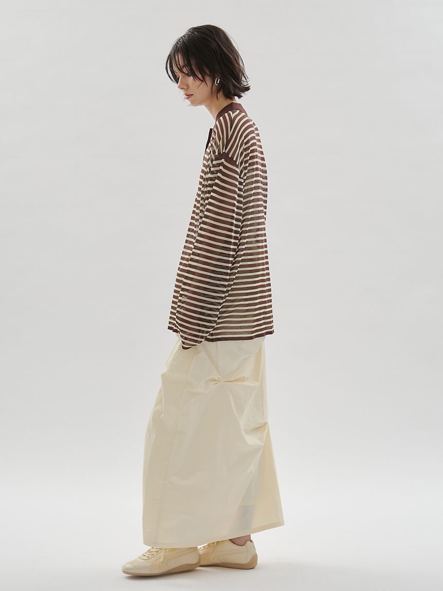 emmi atelier「シアーボーダーポロニット」|ニット・セーター|