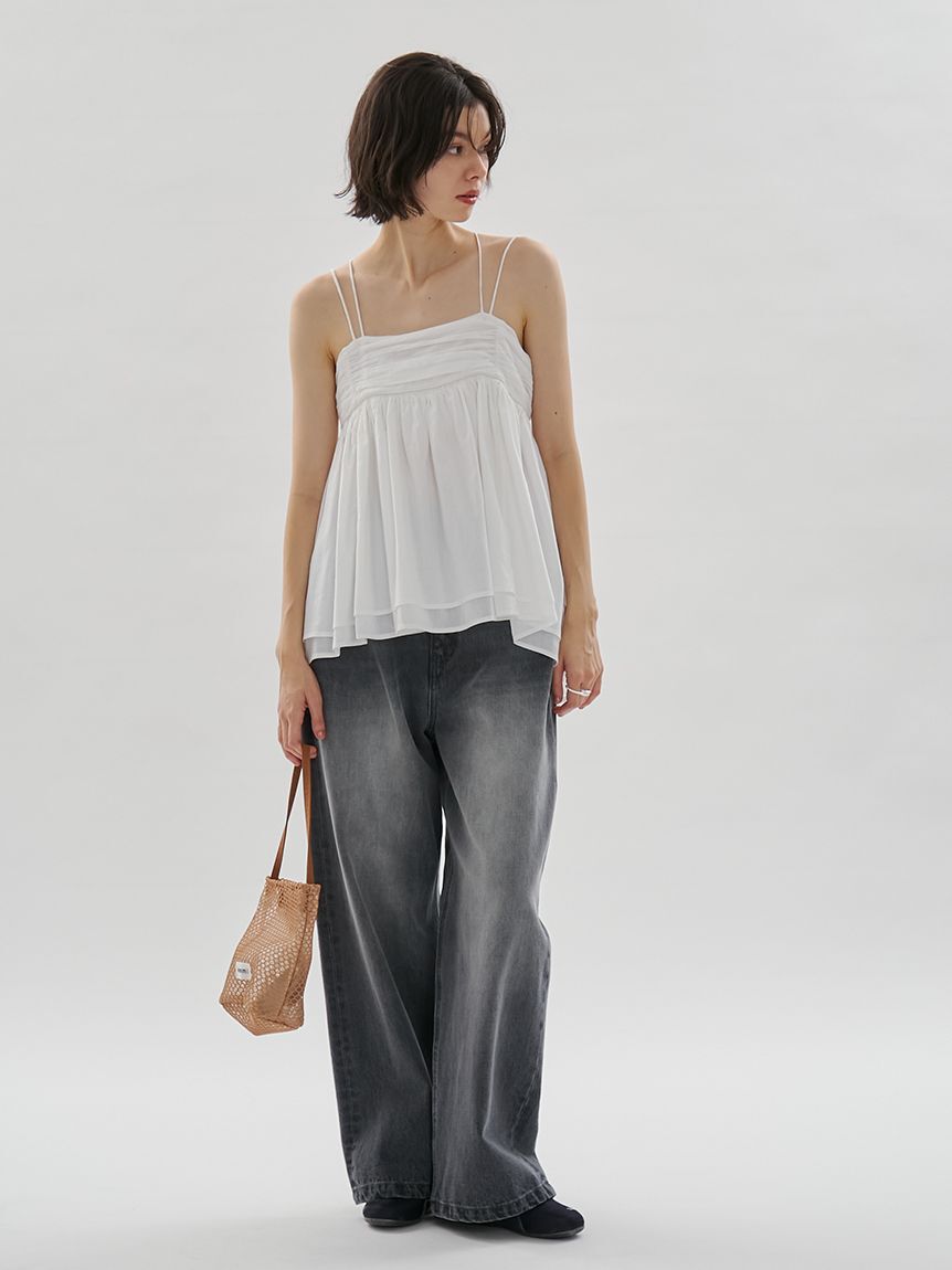 emmi atelier「コットンギャザーキャミブラウス【アンサンブル対応】」|シャツ・ブラウス|
