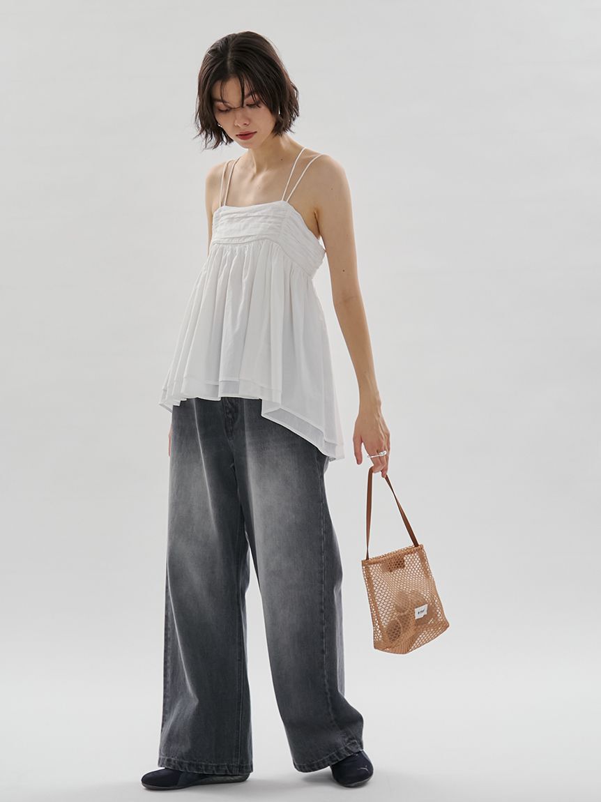 emmi atelier「コットンギャザーキャミブラウス【アンサンブル対応】」|シャツ・ブラウス|